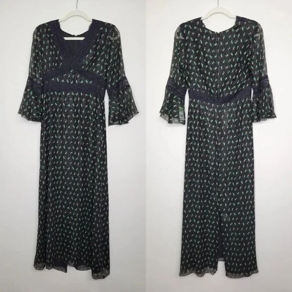 ⭐Rare⭐Anna sui floral chiffon maxi dress 2 - Picture 2 of 16